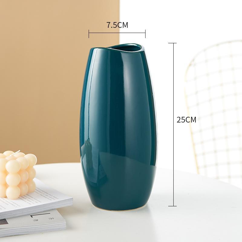 比别人便宜】北欧陶瓷花瓶（墨绿色高25cm*口径7.5cm） - 吉象超市- 吉 